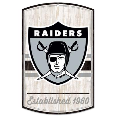 Las Vegas Raiders Classic Logo Retro Holzschild 11" x 17" 1/4" dick Image
