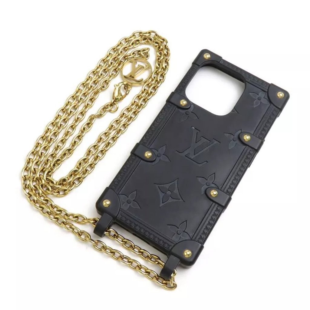 Louis Vuitton Accessories | Auth Louis Vuitton Smartphone Case Cover Black/Gold Tpu/Metal | Color: Black/Gold | Size: W:2.9inx H:5.9inx D:0.4in