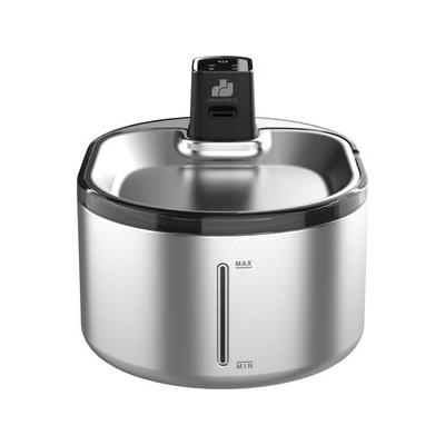 GroovyPets Stainless Steel Cordless Rechargeable Dog & Cat Water Fountain, 152-oz