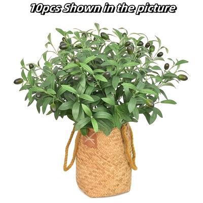 TEMU 3/4/6/8/10pcs Lifelike Olive Branches - Foliage For Home Decor And Wedding Arrangements, Ideal For Party Favors And Creative Gifts Image