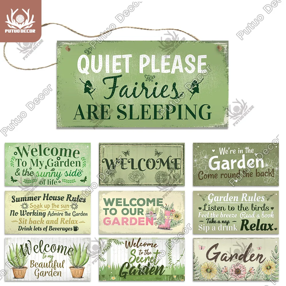 Putuo Decor Garden Wooden Signs Decorative Plaques Friendship Wooden Pendant for Garden Summer House Decoration Gift for Mom