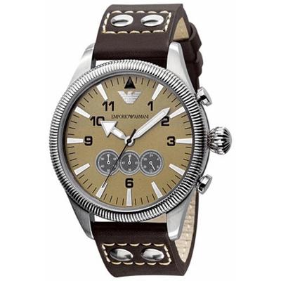 Emporio Armani Herrenuhr Quartz Silber Braun Image