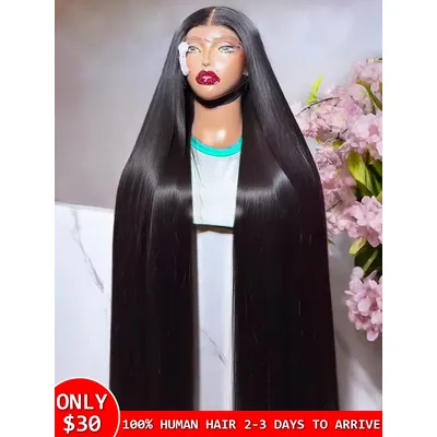 250 300 Density 13x4 13x6 Bone Straight HD Transparent Lace Front Human Hair Wig 30 40 Inch Pre Plucked Lace Frontal Wigs