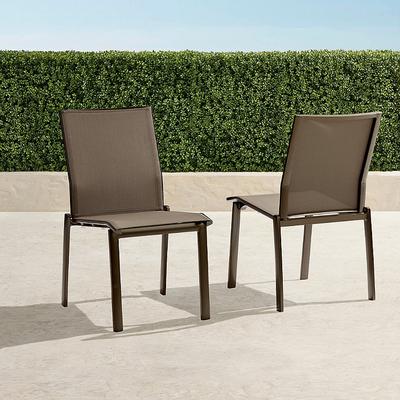 Set of 2 Newport Dining Side Chair in Aluminum - Matte Black With Charcoal Sling - Frontgate Resort Collection™