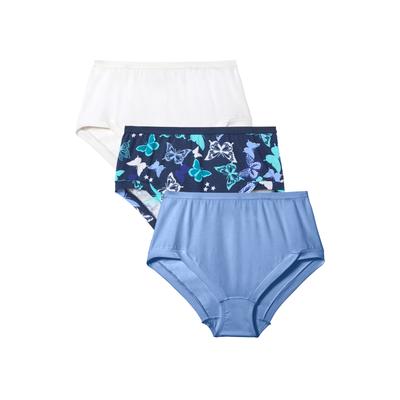 Plus Size Women's Comfort Choice® 3-Pack Comfort Leg Brief by Comfort Choice in Butterfly Pack (Size 14)