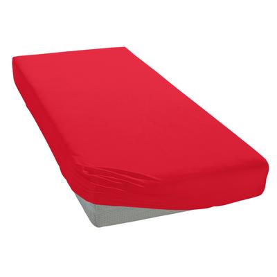 Spannbettlaken MY HOME "PAPRIKA", rot, B:120cm L:200cm, Microfaser-Jersey, Obermaterial: 100% Polyester, Laken, Bettlaken, Laken, in zwei Qualitäten erhältlich: Fleece und Jersey Image