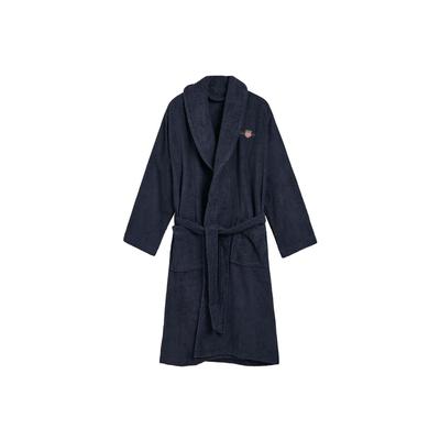 Bademantel GANT "Bademantel ARCHIVE SHIELD TERRY ROBE" Gr. XXL, blau (dunkelblau), XXL, Obermaterial: 100% Baumwolle CO.