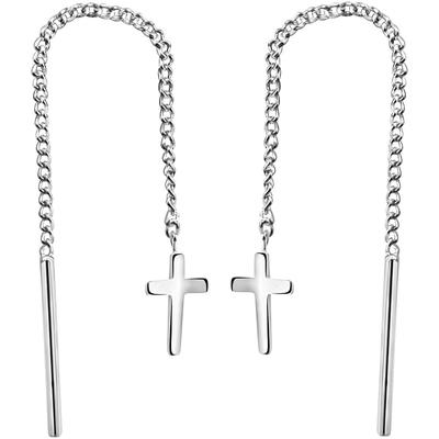 Paar Ohrhänger FIRETTI "Schmuck Geschenk Silber 925 Ohrschmuck Ohrringe Kreuz", silber (silberfarben), Ohrringe, Damen, 