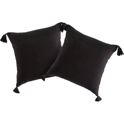 Kissenbezug "Jada", schwarz, B:50cm L:50cm, Baumwolle, Baumwolle, LEGER HOME BY LENA GERCKE, Kissenbezüge, Kissenhülle ohne Füllung, 2-er Set, modern und zeitloses Design, 50x50 Image
