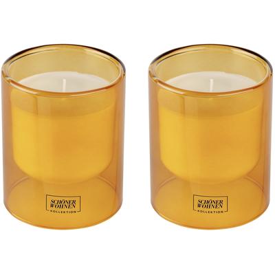 Duftkerze "»Vanilla L«", orange, B:9cm H:11cm T:9cm, Wachs, Glas, SCHÖNER WOHNEN-KOLLEKTION, Kerzen, im Glas, lieblicher & verwöhnender Duft, Brenndauer 45 - 55 Stunden Image
