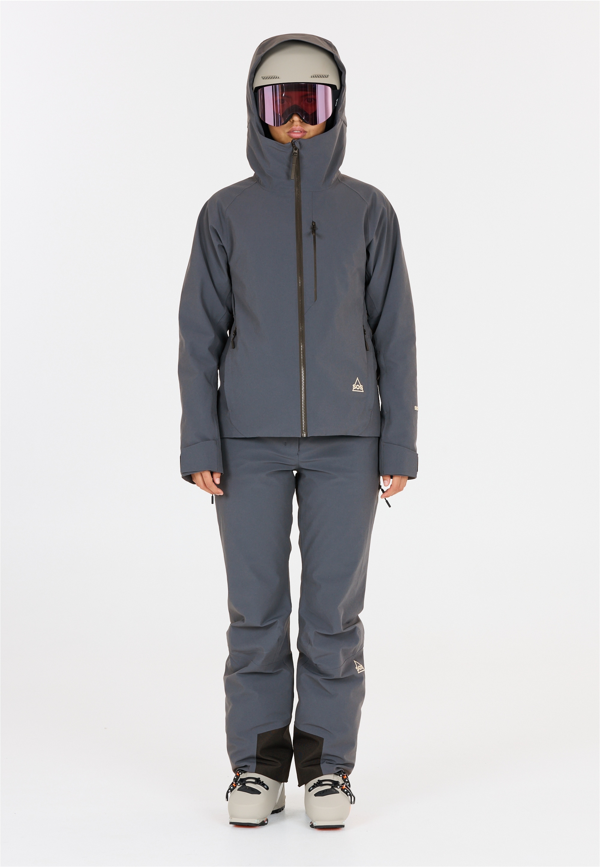 Skihose SOS "Cervinia", Damen, Gr. S, US-Größen, blau (dunkelblau), 86% Polyamid, 14% Elasthan, unifarben, lang, Hosen Skihose, Mit 15.000 mm Wassersäule