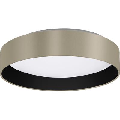 MY HOME LED Deckenleuchte "Juria", grau (taupe schwarz), Ø 38cm H: 9,00cm, Lampen, Deckenlampe Ø38 x H9 cm mit Textil-/Stoffschirm, CCT, Fernbedienung Image
