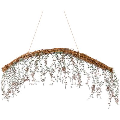 Winterliche Kunstpflanze CREATIV DECO "Weihnachtsdeko", grün, L:78cm, Kunststoff, Kunstpflanzen, Weihnachtsgirlande, Reisigbogen mit Zweige in geeister Optik, Länge 78 cm Image