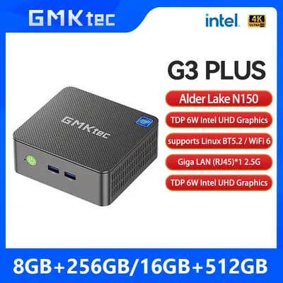 GMKtec Mini Pc GMK G3 PLUS NUCBOX Windows 11 Pro Alder Lake N150 Intel 12th WiFi 6 Desktop Computer