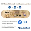Scheda amplificatore audio D900 TPA3116 Canale 2.1 Bluetooth5.0 Regolazione riverbero USB 50W + 50W + 100W Scheda amplificatore di potenza per Karaoke