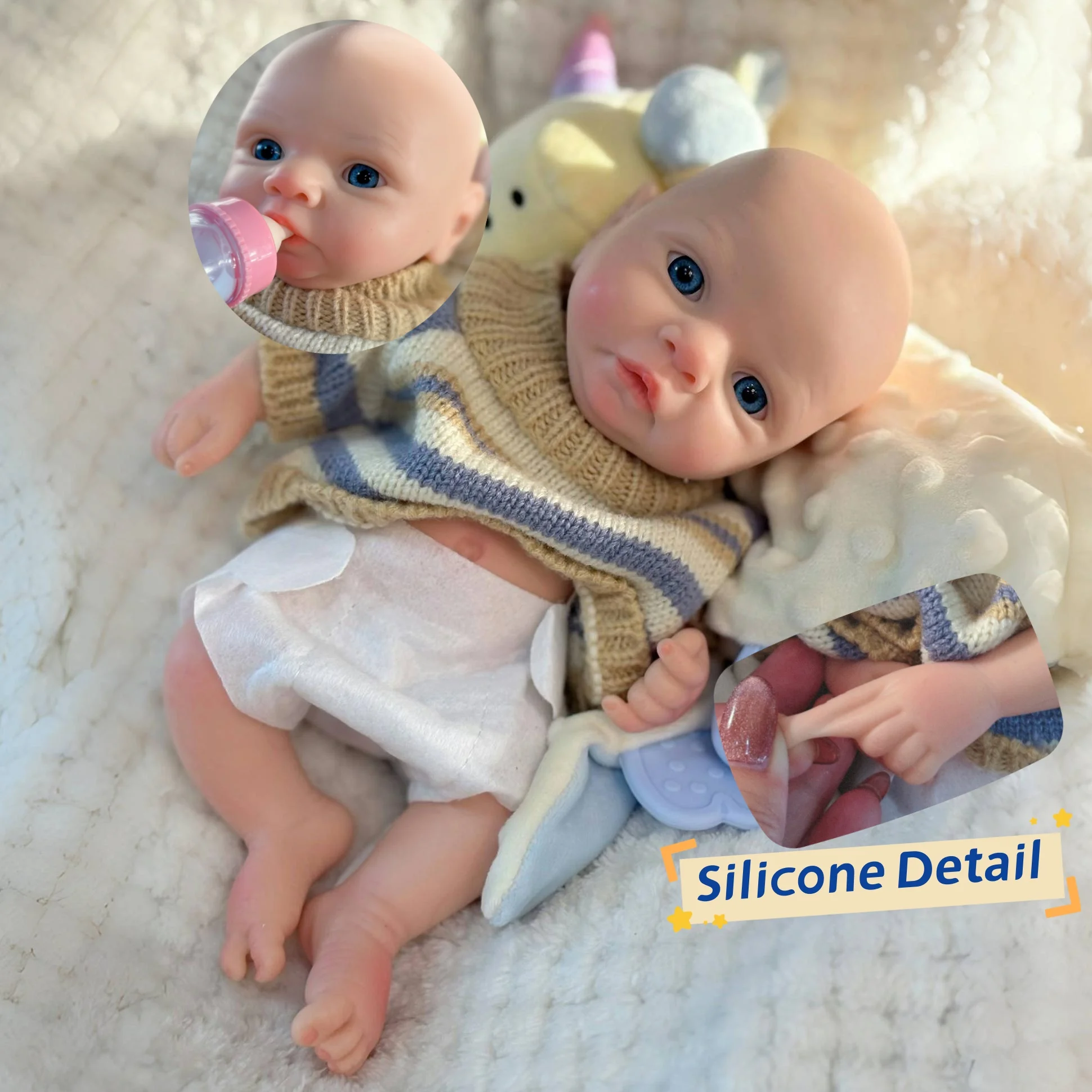 25CM Silikon Junge Reborn Puppen Gemalt Ganzkörper Weiche Feste Silikon Neugeborenen Baby Puppen Für Geschenke wiedergeboren de silikon echte soi