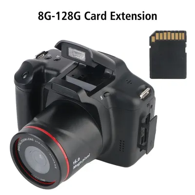 Tragbares 1080P HD 16,0 Megapixel Sensor Digitales Zoomobjektiv 2,4-Zoll-LCD-Bildschirm HD Videokamera USB 2.0 SLR-Kamera 140 ° Weitwinkel