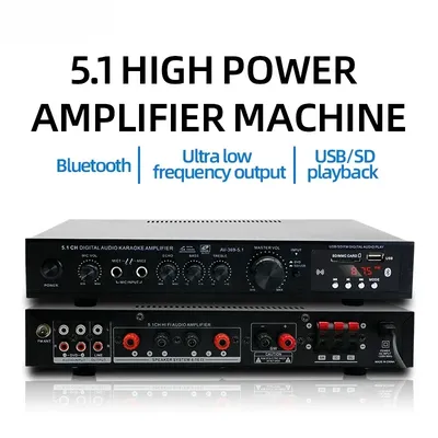 AV-369BT Bluetooth 5.1 Sound Lautsprecher AMP, Stereo Audio Verstärker Empfänger, 6-Kanal Heimkino Audio Stereo System Komponenten