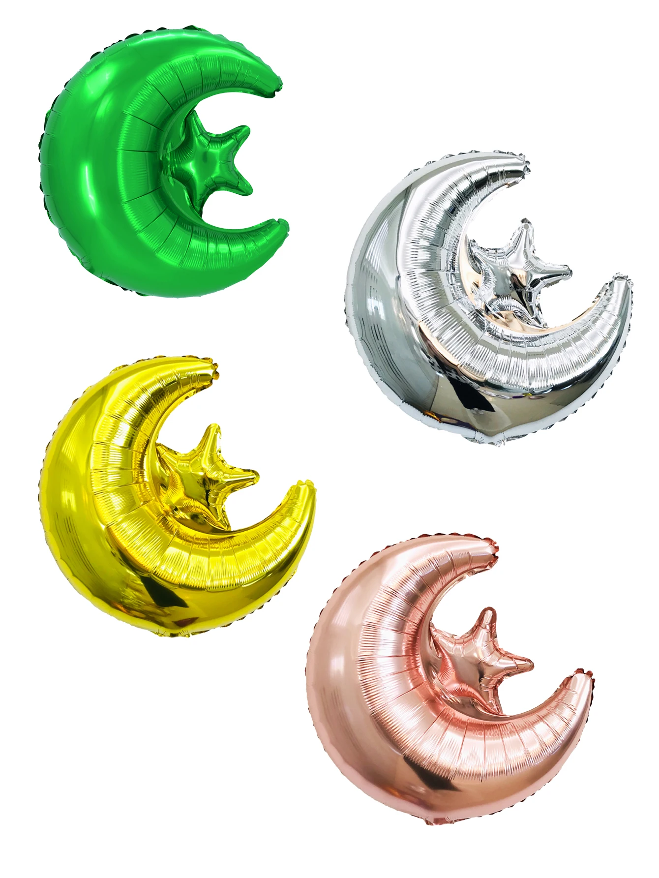 2 Stück Ramadan Stern Mond Luftballons Ramadan Kareem Dekor Eid Mubarak Dekorationen Eid al-Fitr Eid Al Adha Image