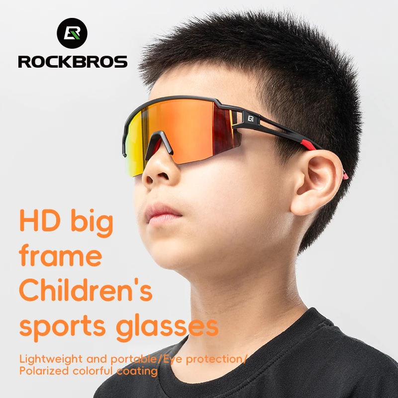 ROCKBROS Kinderbrille Radfahren Polarisierte Brille Kinderfahrradbrille Rutschfeste Gummi Fahrradbrille Sport Sonnenbrille Image