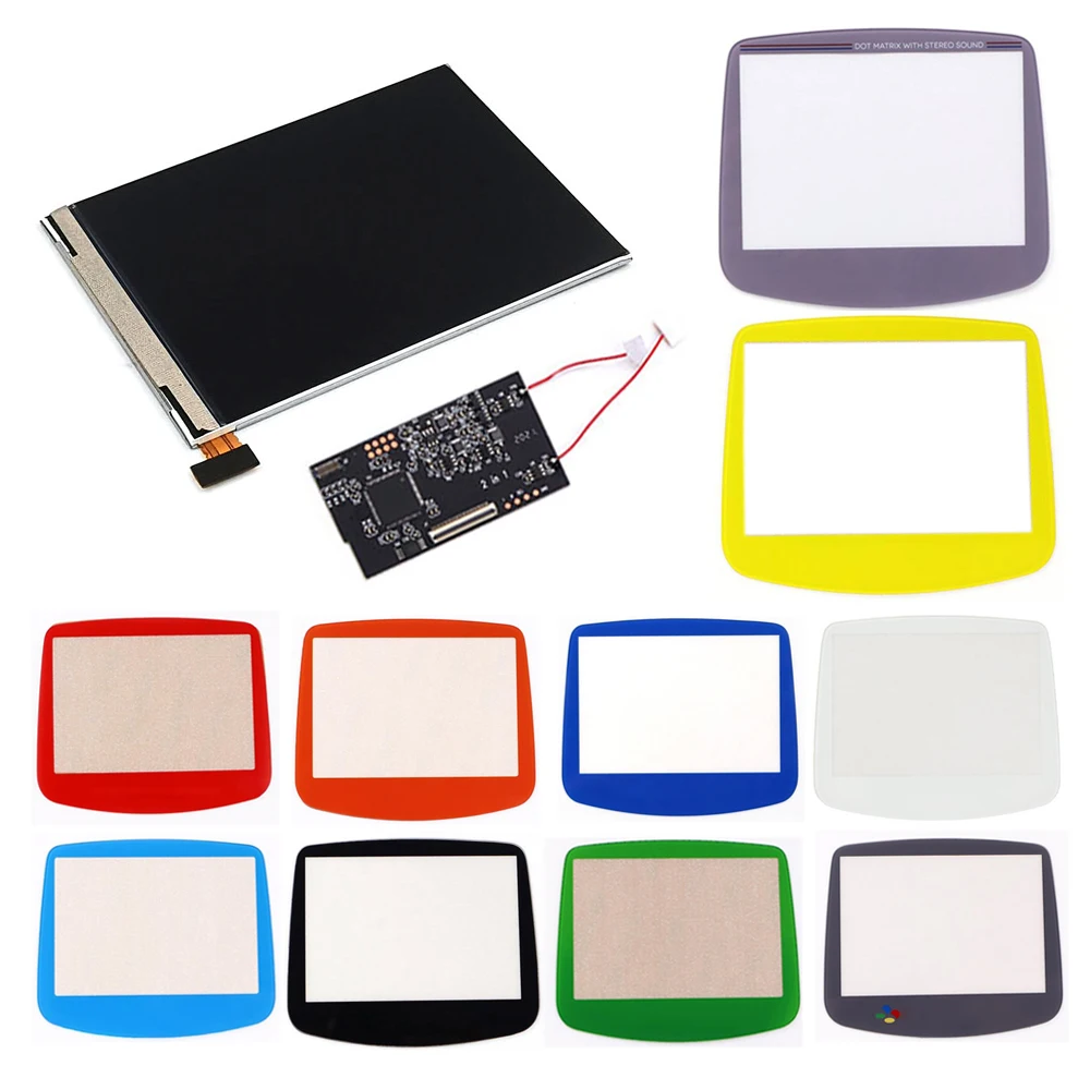HISPEEDIDO GBA V2 IPS-Hintergrundbeleuchtung, LCD-Hintergrundbeleuchtung, Touch-Farbe, 10-stufige Helligkeit, Mod-Kit für Game Boy Advance-Konsole GBA Image