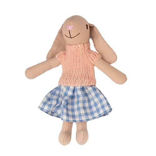 Waldorf Puppen Zubehör handgefertigte weiche Bunny Mädchen Begleit Rag Dolls Geburtstagsgeschenk gestrickte Puppe süße Mädchen Plüschpuppe Stofftier personalisiertes gewebtes Puppenkit Image
