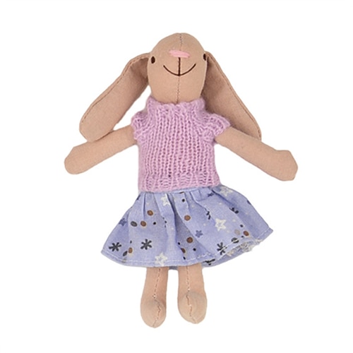 Waldorf Puppen Zubehör handgefertigte weiche Bunny Mädchen Begleit Rag Dolls Geburtstagsgeschenk gestrickte Puppe süße Mädchen Plüschpuppe Stofftier personalisiertes gewebtes Puppenkit