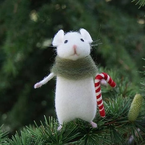 Waldorf Puppenzubehör Handgemachte weiche Baby Maus Mädchen Begleitstoffpuppen Geburtstagsgeschenk Gestrickte Puppe Süße Mädchen Plüschpuppe gefülltes Spielzeug Personalisierte gewebte Puppenkit