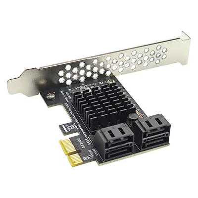 4 Port SATA III PCIe Expansion Card 6Gbps SSD Adapter PCI-e PCI Express x1 Controller Board