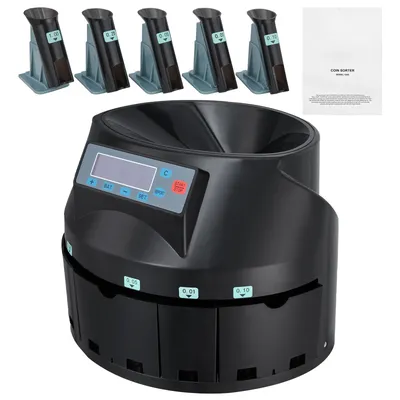 VEVOR 230/300 Coins/Min USD Coin Sorter Counter Professional Electric Automatic Machine LED Display