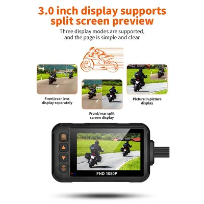 1080P/720P Video Recorder Driving Monitoring Waterproof 3 Inch Front Rear Camera Video Recorder