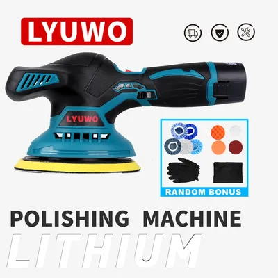 LYUWO 5000RPM Cordless Polishing Machine 6-speed Speed Regulation 12V Charging Electric Vehicle
