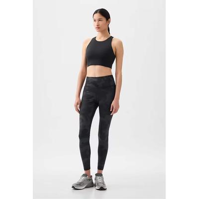 Gap Womens Black Camo High Waisted Power Stretch Full Length Pocket Leggings - Black Camo