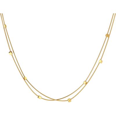 Kette ohne Anhänger FIRETTI "Schmuck Geschenk Edelstahl Layer doppelreihig mit würfelförmigen Cube", gold (gelbgoldfarben), Halsketten, Damen, Edelstahl, L: 45cm Image