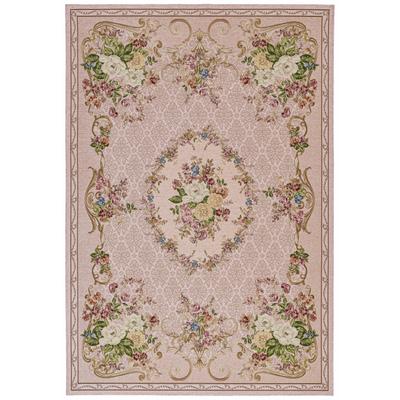 Teppich THEKO "Flomi Floral", rosa (rose), B:200cm H:3mm L:290cm, Kunstfaser, Baumwolle, Teppiche, gewebt, Blumen Design, ideal im Wohnzimmer & Schlafzimmer Image