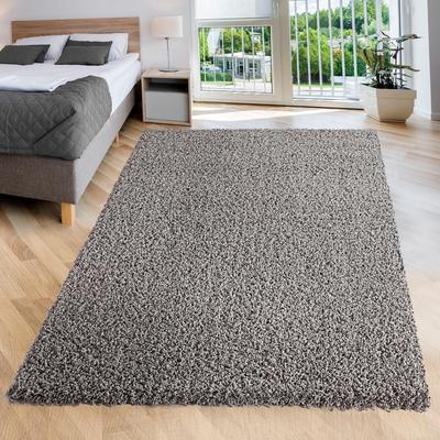 Hochflor-Teppich SANAT "LOCA" Gr. 4, grau (hellgrau), B:160cm H:30mm L:230cm, Kunstfaser, Teppiche, Wohnzimmer, Langflor, Shaggy, Schlafzimmer Image