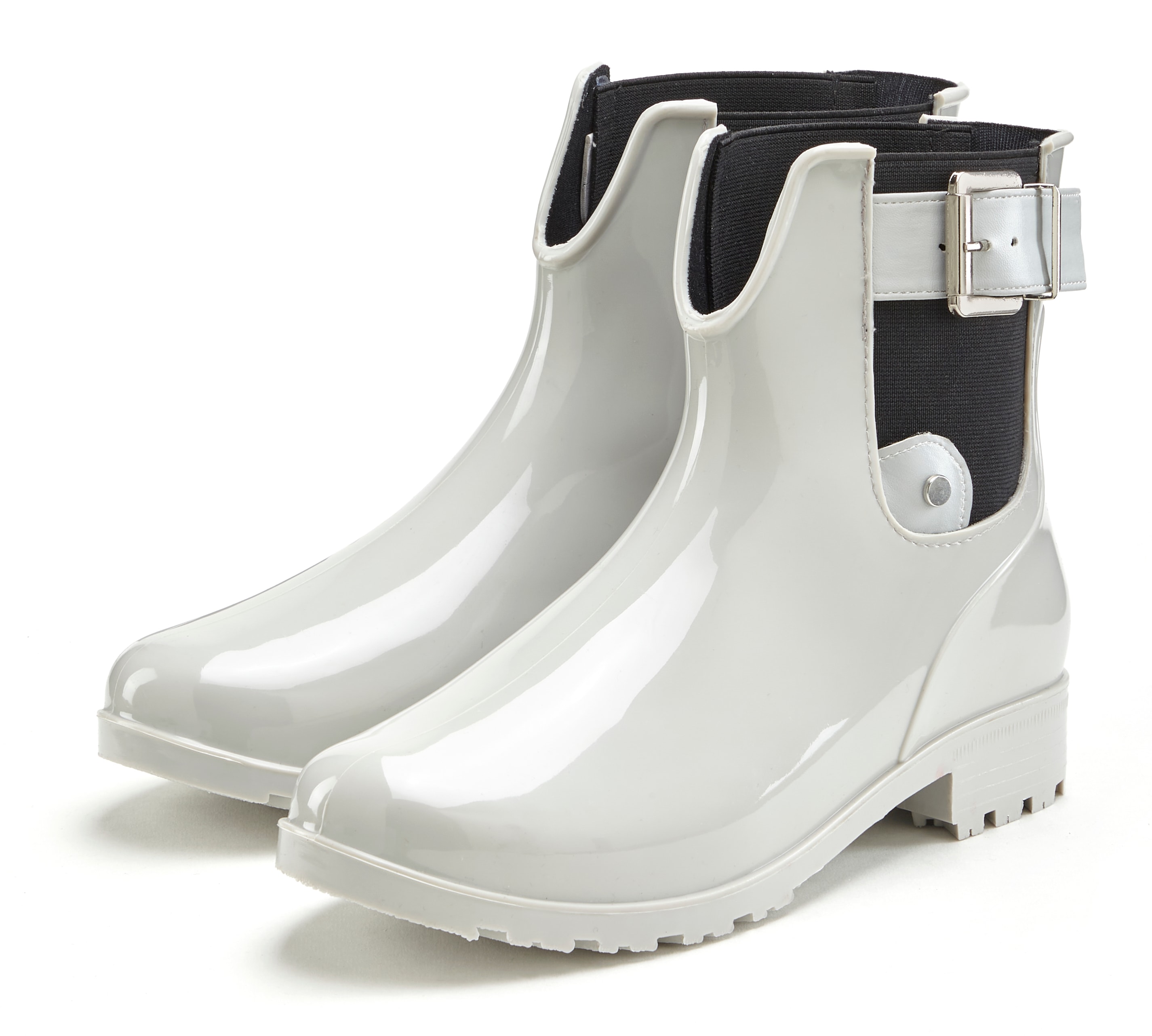 Gummistiefelette VIVANCE, Damen, Gr. 40, grau, Obermaterial: 100% PVC. Decksohle: 100% Textilmaterial. Futter: 100% Textilmaterial. Laufsohle: 100% Synthetik, glänzend, unifarben, Schuhe Chelseaboots Gummiboots Schlupfboots, Gummistiefel im...