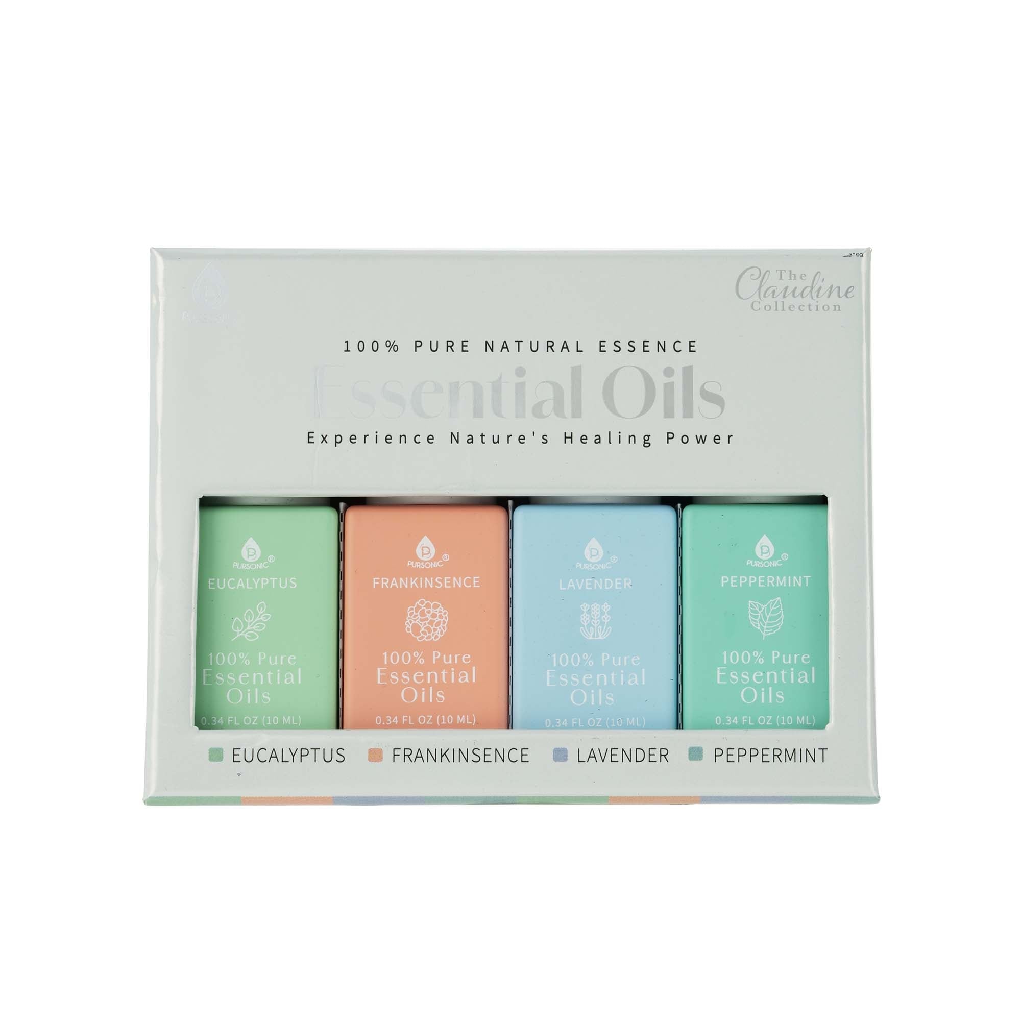 Pure Natural Essence Essential Oils Natures Healing Power with Eucalyptus Frankincense Lavender and Peppermint