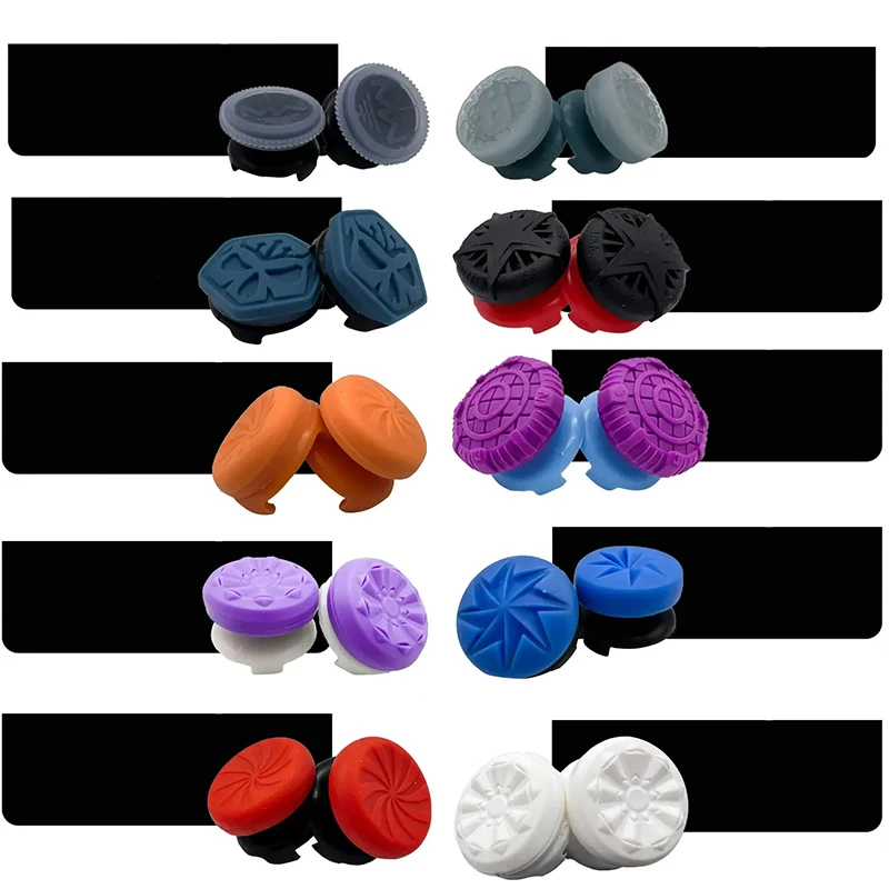 2 stücke Hand Grip Extender Caps Anti-Slip Gamepad Thumb-Stick Griffe High Low Rise Abdeckungen für PS5 PS4 Controller daumen Griffe Abdeckung Image