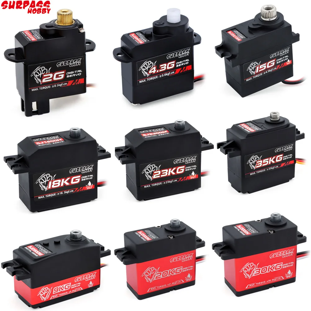 Surpass Hobby 9KG 15KG 18KG 20KG 23KG 30KG 35KG Digital Servo Metal and Plastic Gear for RC CarRobot Drone Airplane Fixed-wing