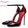 10 cm 12 cm Luxus Frauen High Heels Kleid Schuhe Elegante Schwarz Rot Runde Kappe Stilettos Schuhe Klassische Party Pumpen 34-46