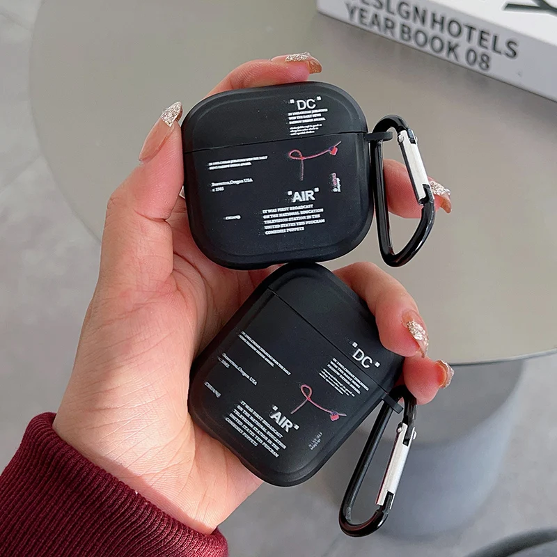 Stilvolle Anti-Rutsch-Silikonhülle für Apple Airpods 4 3 2, Bluetooth-Kopfhörer-Abdeckung für Airpods Pro, schwarze Tasche für Freund Image