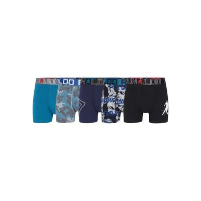 Boxershorts CR7 "Boxershort CR7 Boys Trunk 5-pack 5er Pack", Kinder, Gr. 158, bunt (schwarz, blau, türkis), Obermaterial