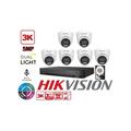 Hikvision - kit videosorveglianza 8 canali 5 mpx 6 telecamere bullet 5MPX 3K hybrid light hdd 1TB