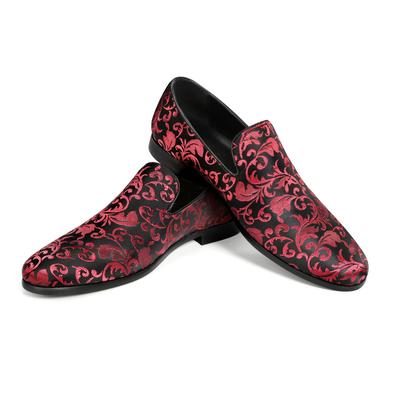 Herren Penny Loafer mit edlem Jacquard Rot Image