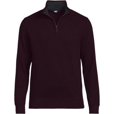 Brushed Rib Half Zip Jumper, Men, size: 42-44, regular, Purple, Cotton, by Lands' End