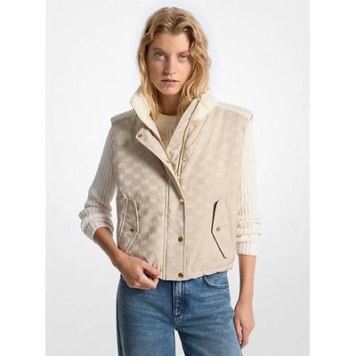 Michael Kors Logo Jacquard Puffer Vest Natural M