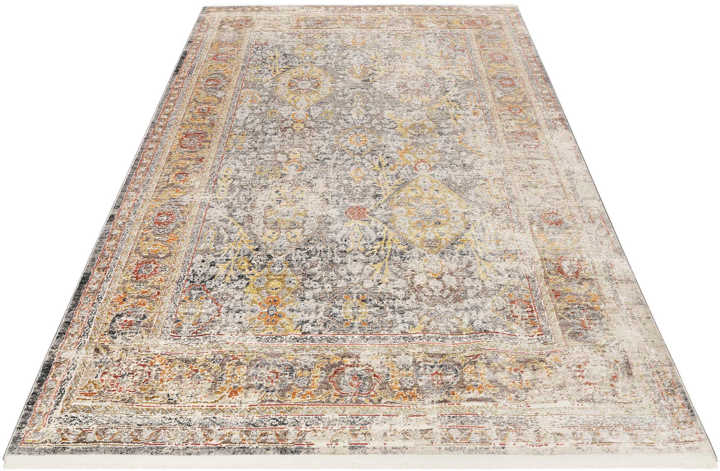 Teppich WECON HOME "SoHo Fashion", silber (silberfarben), B:160cm H:7mm L:230cm, Kunstfaser, Teppiche, Hoch-Tief-Struktur, Wohnzimmer Image