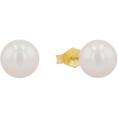 Paar Ohrstecker AMOR "2013428", gold (gelbgoldfarben), Ohrringe, Damen, Gelbgold 375, Made in Germany - mit Süßwasserzuchtperle Image