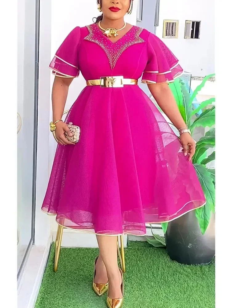 Abiti africani per donna Abiti africani taglie forti Dashiki Ankara Abiti primaverili Abito elegante abito longuette musulmano per festa di nozze